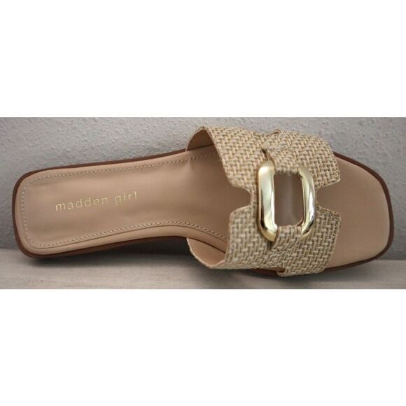 Madden Girl ELLI05J1 Women Sz 8.5M Natural/Beige Raffia Elliot Slide Sandals - Picture 7 of 9